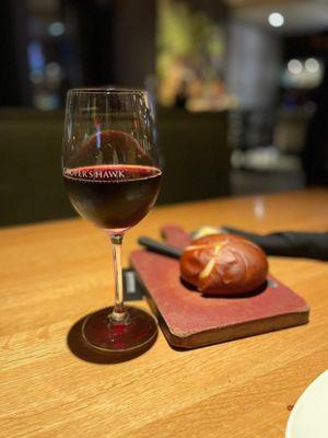 Wine and pretzel bread