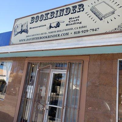 Street view of the book bindery on Cahuenga Blvd.