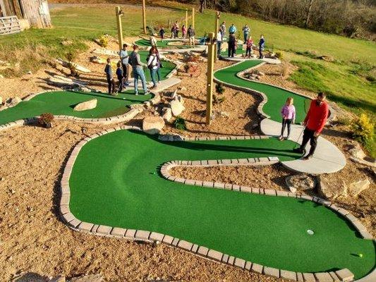 World-class 18-hole mini-golf course with waterfall cave