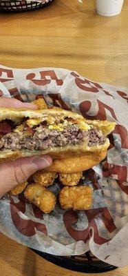 Excellent pimento cheese burger