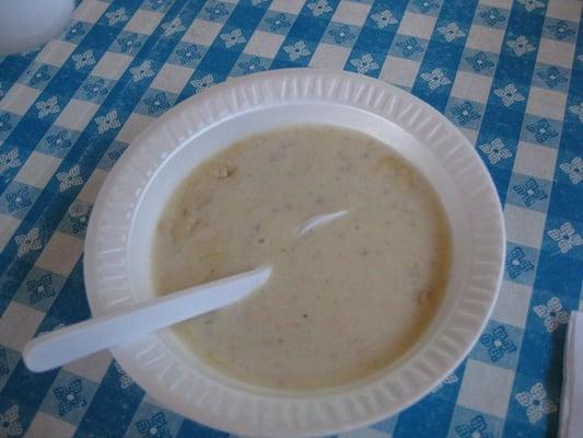 drippy clam chowder