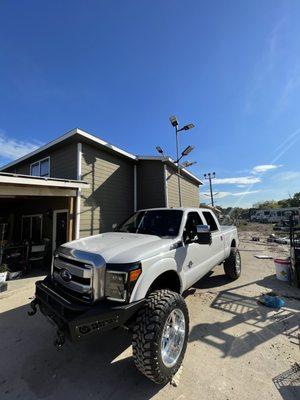 Ford F-250 Washed, Detailed, and Wheels Polished by Steven @ Phamo's Detailing.