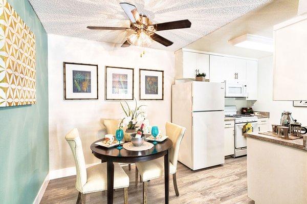 Dining area and kitchen at Mountain Vista Apartment Homes