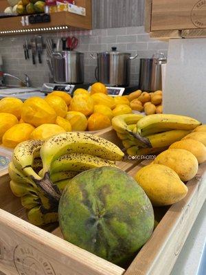 Fresh fruit ready to be added to your drink.