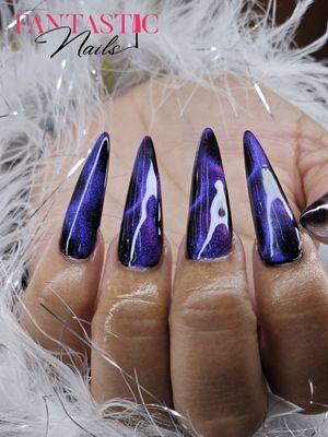 Purple and Black Cats Eye Design