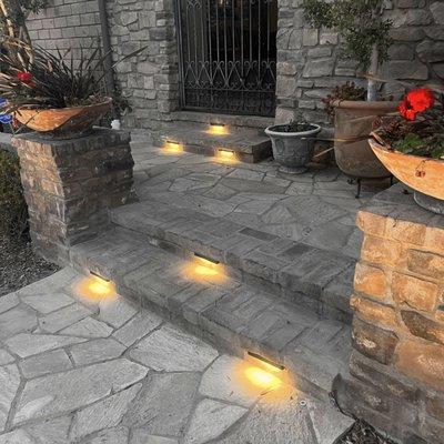 Hardscape Lighting Steps with Ledge Lights