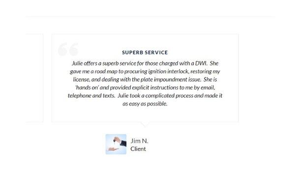 Due to client privacy, DWI Solutions has shared a client's testimonial from our website.