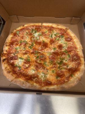 Large 2topping -pepperoni, green pepper