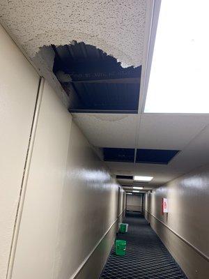 Ceiling collapsed from water leaks