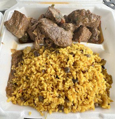 Yellow rice + Beef stew