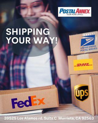 Shipping your way...Shop all the major carriers.