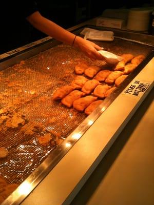 Lots of hot fried pies.