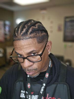 Front view of my cornrows done by Fatima!