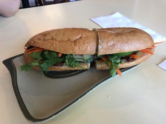 Grilled pork bahn mi sandwich