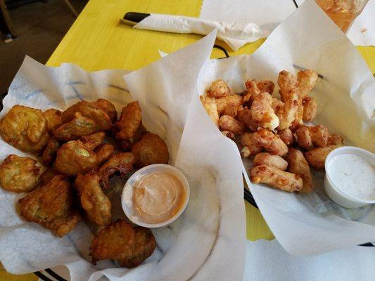 Best ever fried pickles and top notch cheese curds, all house made!