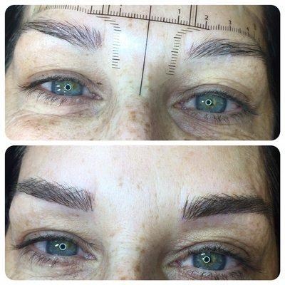 Symmetry and filling w microblading