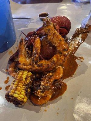 King crab boil with Cajun seasoning. Awesome!