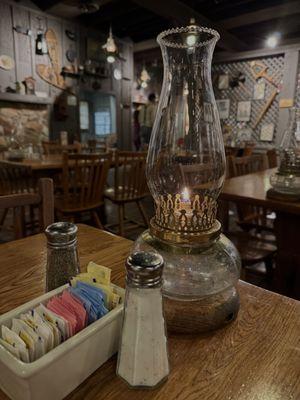 Oil lamp on the tables