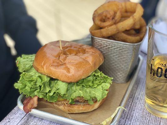 The chicken sandwich( huge piece of chicken )