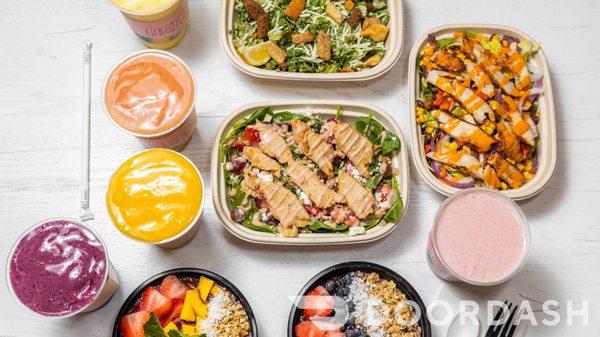 Salads, smoothies and acai bowls