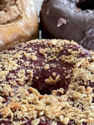 Blueberry lemon crumble (with the closeup), Chocolate Doughnut with Cocoa Nibs and Cafe au Lait Doughnut