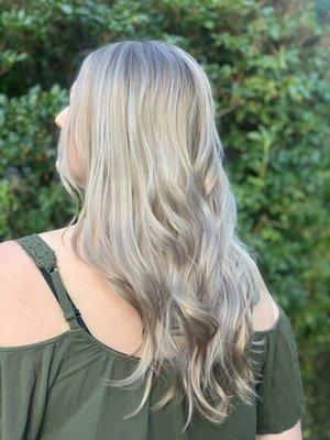 Beautiful ashy blonde transformation