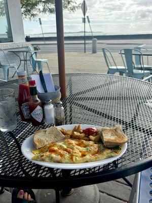 Breakfast on the outdoor patio