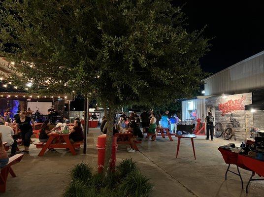 large beer garden and nature