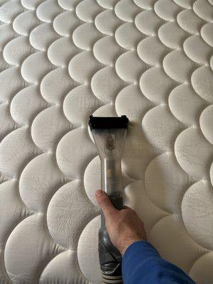 Mattress cleaning using a professional upholstery tool ensures your upholstery dries quickly!