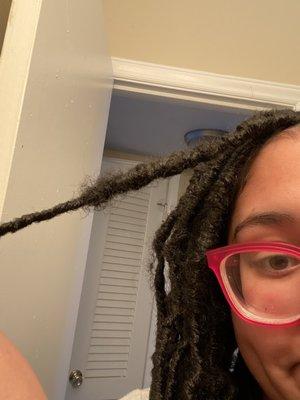 Faux individual locs.