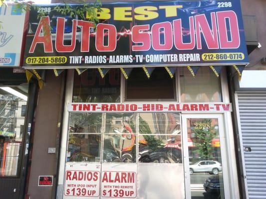 We install car radios alarm tint and more