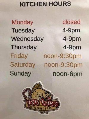 Restaurant Hours