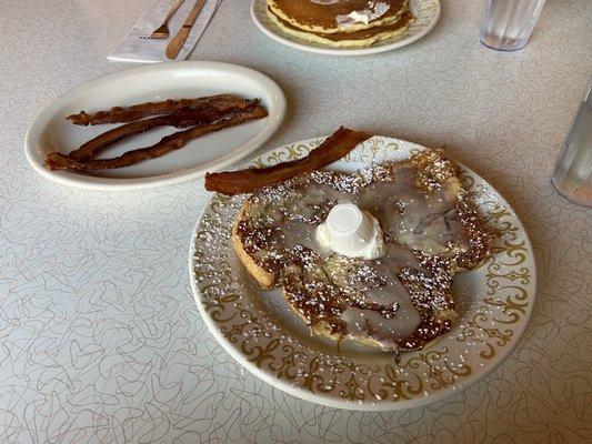 Cinnamon French toast with a side of bacon... ABSOLUTELY Delicious!