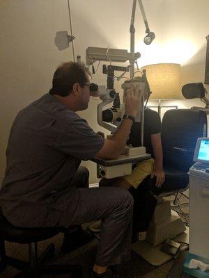 First eye exam for this guy!