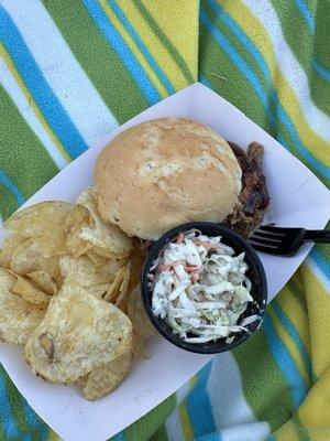 Pulled Pork, Chips and Slaw