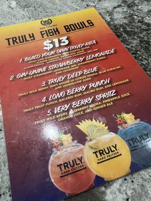 Truly Fish Bowl Menu-I tried Long Berry Punch