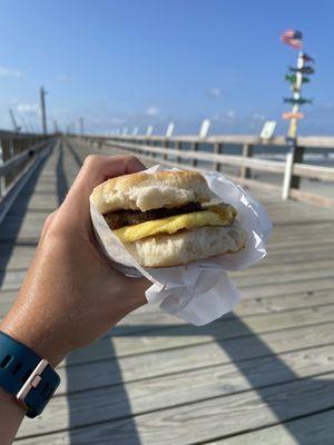 Sausage and egg biscuit