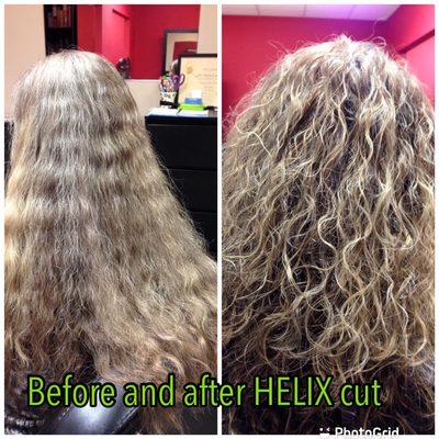 Helixcut on natural curly hair