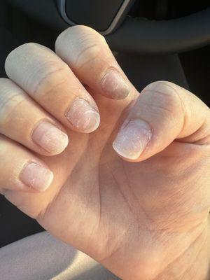 He gave me nail fungus. Didn't want to pass it on to anyone else so I just asked him to remove my gel and shape my nails.