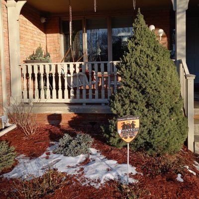 Home outdoor security cameras on front porch