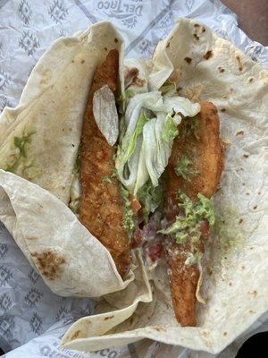 Inside the Epic Crispy Chicken and Guac Burrito