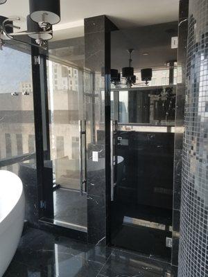 Luxury shower doors installation