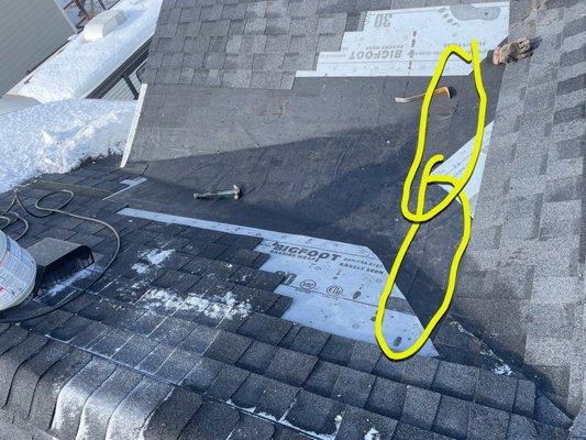 Repairing improper Ice and water guard lapping done by a "Budget" roofer