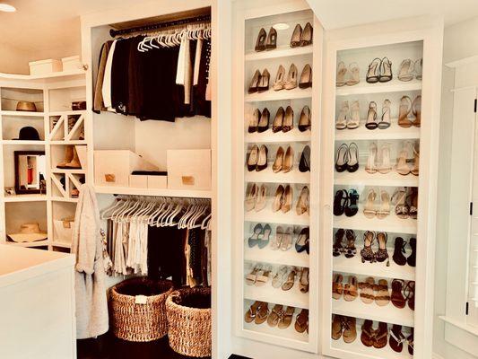 Luxury closet with shoe display