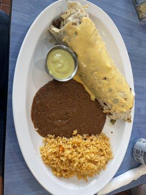 Fajita burrito plate