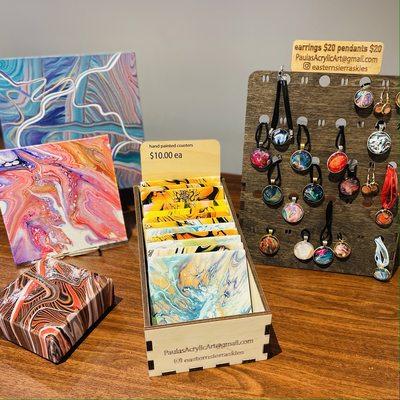 Art by Paula - small paintings, coasters, & jewelry.