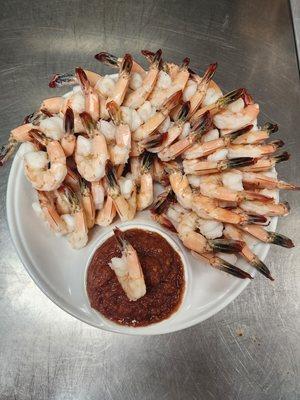 Our Signature shrimp w house made cocktail sauce