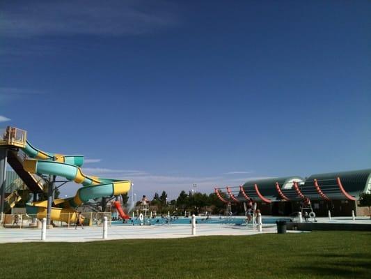 Awesome! It's got slide, diving area and pool side area for young kids! In other words, it's great for family.