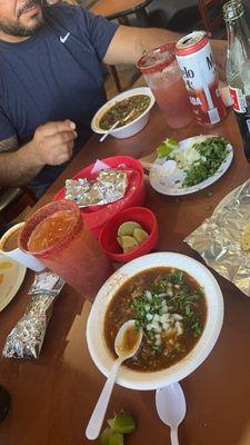 Birria, Birria tacos, queso Birria, and quesadillas.