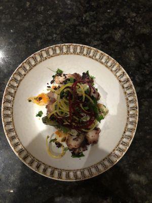 Warm octopus salad